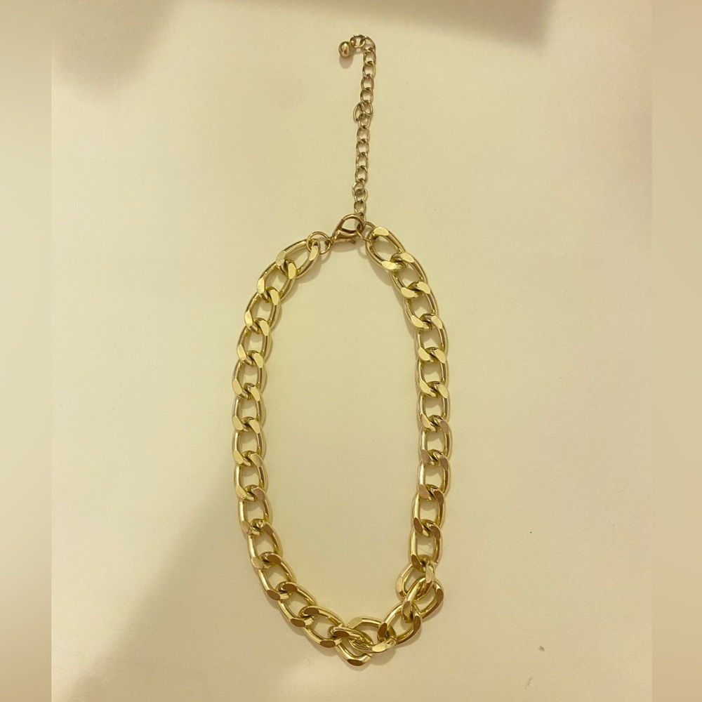 Gold chain link choker
